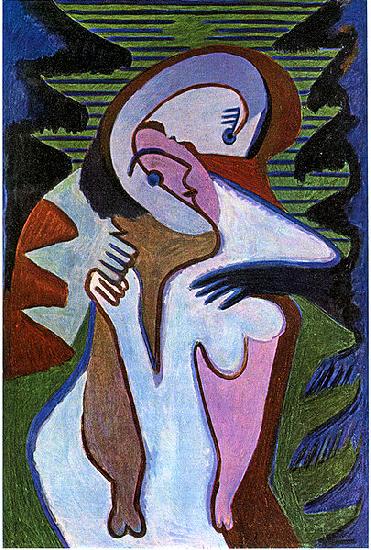 Ernst Ludwig Kirchner Lovers (The kiss) china oil painting image